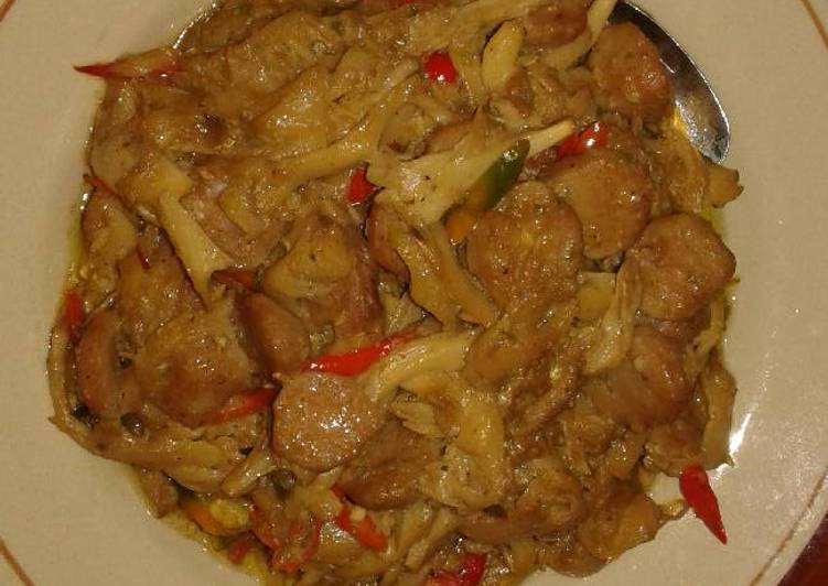 Resep Jamur Tiram bakso masak lada yang Lezat
