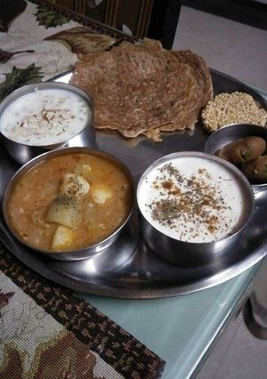 A picture of #Navratri special thaali.