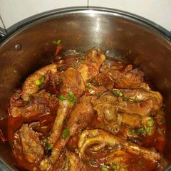 A picture of Stewed kienyeji chicken.