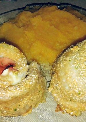 Una foto de Filet relleno con puré de zapallo