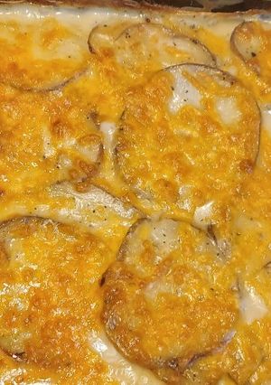 A picture of My creamy cheesy potato gratin.