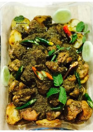 A picture of ‘Chicken Cafreal’: A Popular Goan Green Chicken Curry.