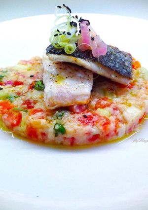 A picture of Tuscan Panzanella with Seared Sea Bream.