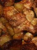 Alitas de pollo con patatas en freidora de aire