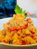 Cous cous con gamberi e verdure rosse