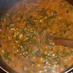 A picture of Ogbono and okro soup.