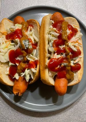 Φωτογραφία της συνταγής Hot dog με λουκάνικο Φρανκφούρτης και ψωμάκι brioche!