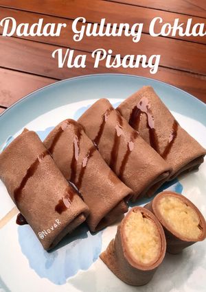 Foto resep 64. Dadar Gulung Coklat Vla Pisang