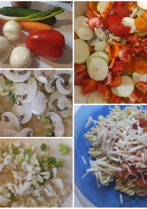 Paradicsomos zöldséges fusilli recept fotója