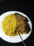 Fried rice & cat fish peppersoup