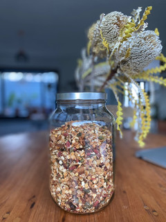 A picture of My mother in law’s granola 💗.