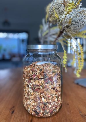 A picture of My mother in law’s granola 💗.