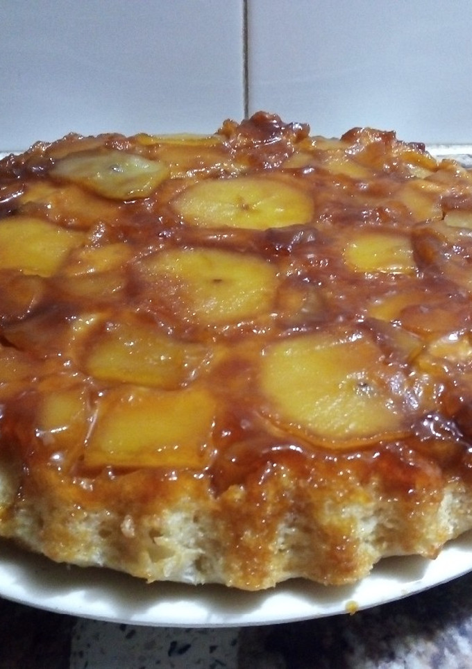 Una foto de Torta invertida de manzana Vegana 🌱🍎