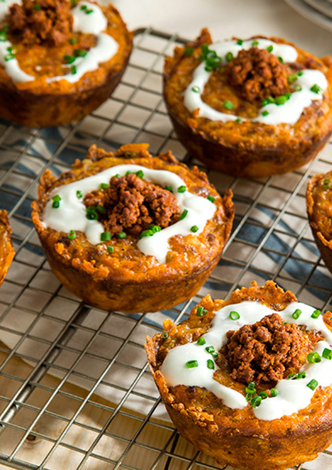 Una foto de Muffins de Papa con Chorizo y Huevo