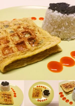 รูปของ 🍳ไข่เจียววาฟเฟิลข้าวโอ๊ตสาหร่าย🍙