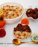 Chinese rice with meat balls soup