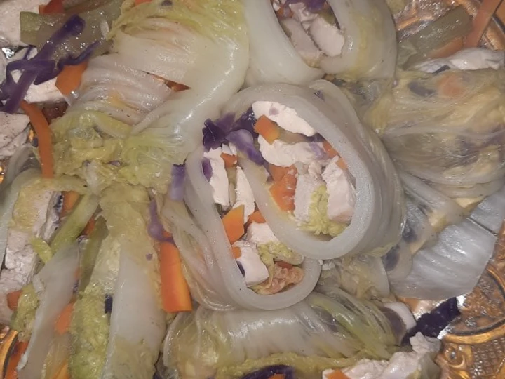 Cara Gampang Membuat Resep Sawi roll isi Ayam yang Bisa Manjain Lidah Anti Ribet, Mantap