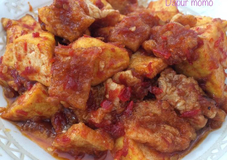 Balado tahu kerupuk kulit