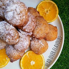 A picture of Coconut orange puff puff.
