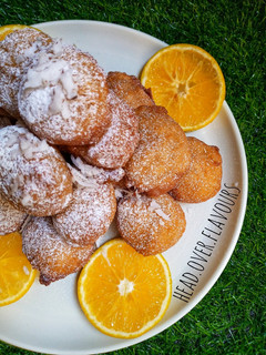 A picture of Coconut orange puff puff.