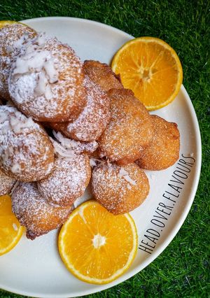 A picture of Coconut orange puff puff.