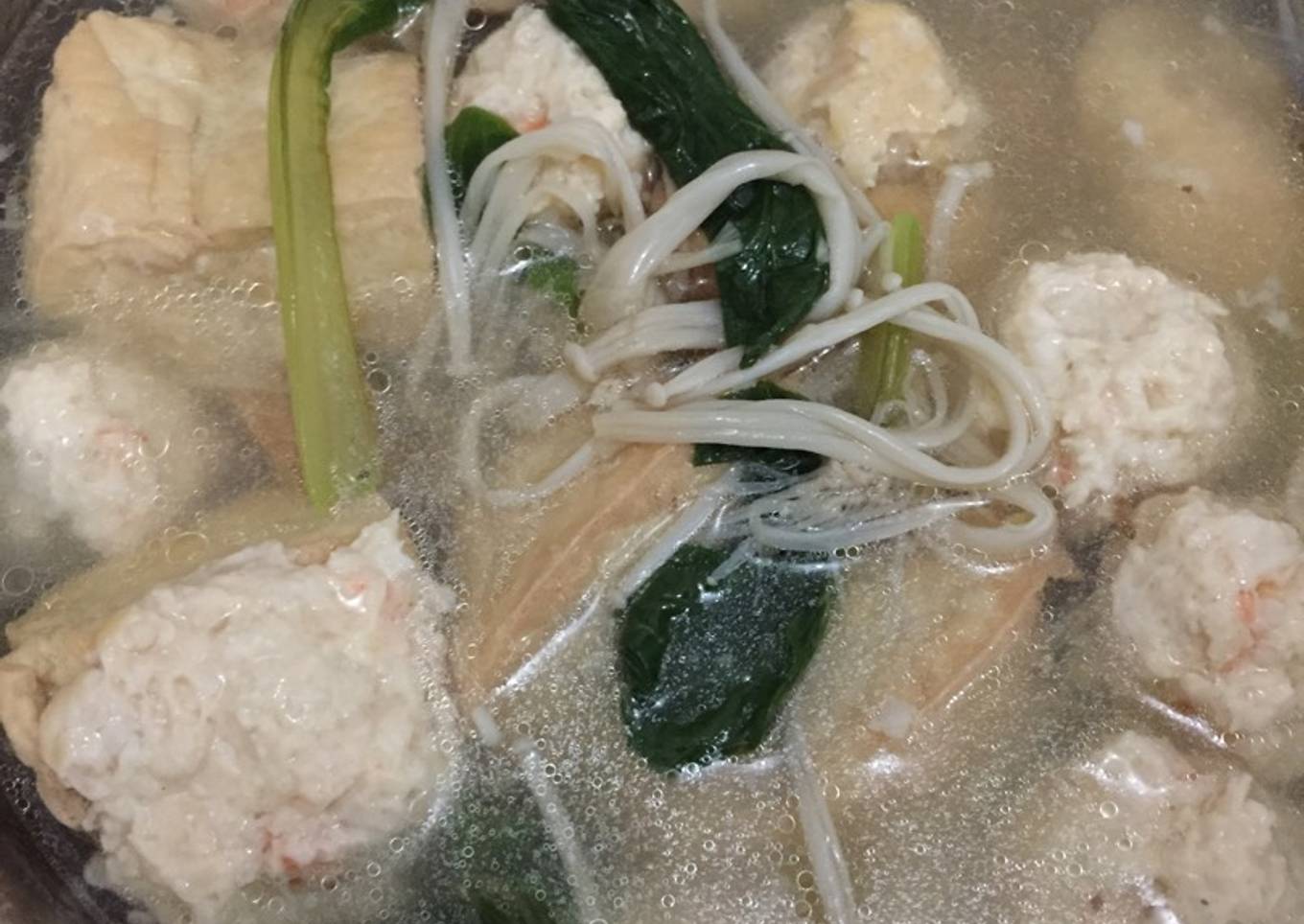 Sup Tahu baso ayam udang