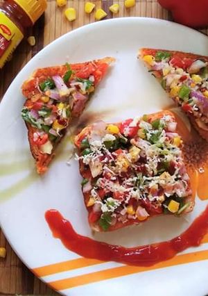 A picture of Tawa SweetCorn Bread Pizza.