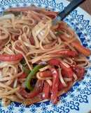 Fideos de arroz con verduras