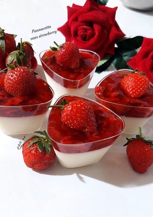 Foto resep Panna cotta saus strawberry