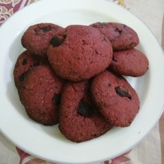 A picture of Red chocolate cookies#themechallenge#valentinesdish.