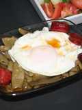 Judías verdes con huevo y chorizo
