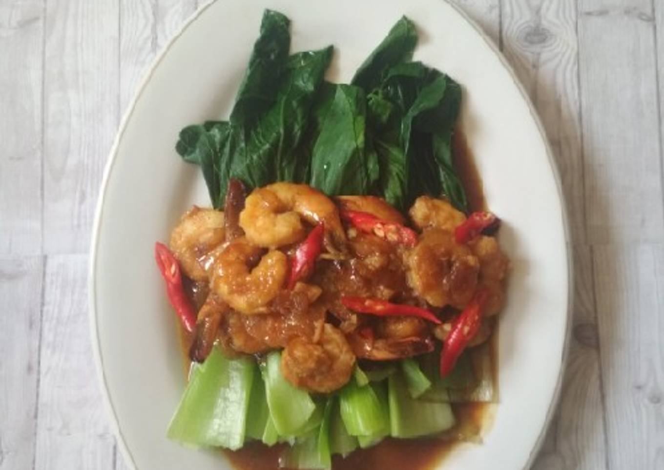 Pokcoy udang Saus Tiram