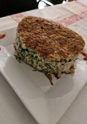Una foto de Budín de papas y pollo
