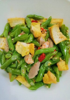 Foto resep Tumis buncis (tahu, bakso, udang)