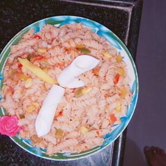 A picture of Mango and tomato sauce veg pasta.