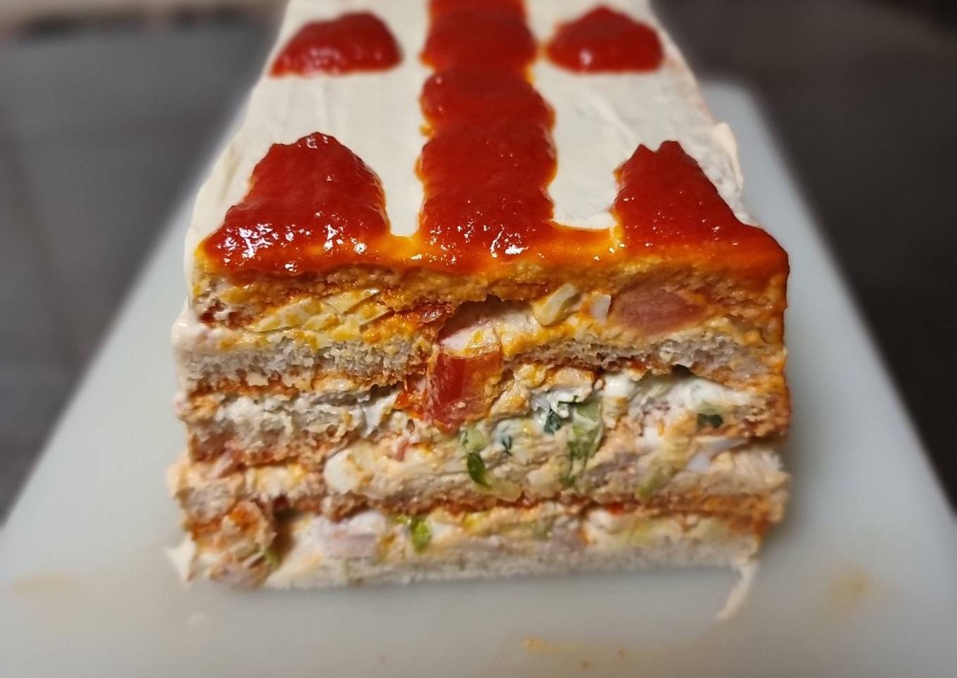 Pastel de verano con pollo