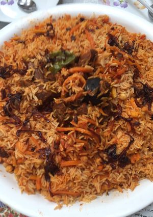 صورة لوصفة الارز البخاري على الطريقه النجديه
