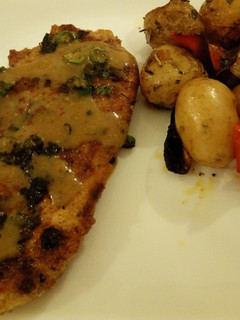 A picture of Chicken steak with Pepper Sauce#charityrecipe.