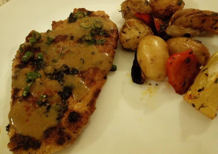 Step-by-Step Guide to Prepare Quick Chicken steak with Pepper Sauce#charityrecipe