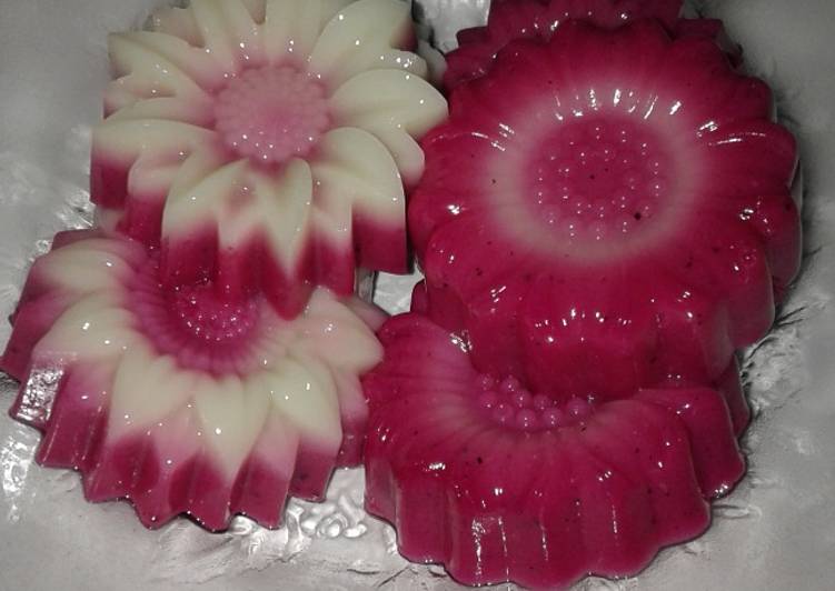 Bumbu Puding buah naga dan roti tawar | Cara Bikin Puding buah naga dan roti tawar Yang Sempurna