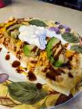 Brad's fried chicken omelet