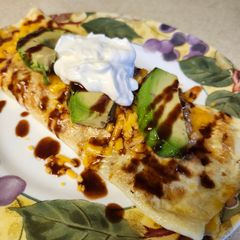 A picture of Brad's fried chicken omelet.