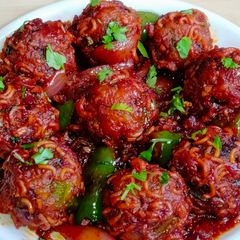 A picture of Maggi Manchurian recipe - Instant Noodles Manchurian.