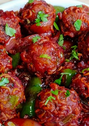 A picture of Maggi Manchurian recipe - Instant Noodles Manchurian.