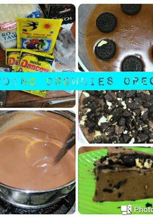 Foto resep Puding Brownies Topping Oreo