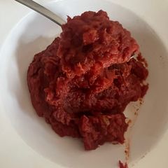 A picture of Homemade tomato paste 🍅.