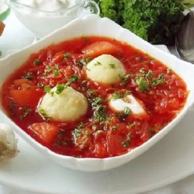 Украинский суп с курочкой и галушками