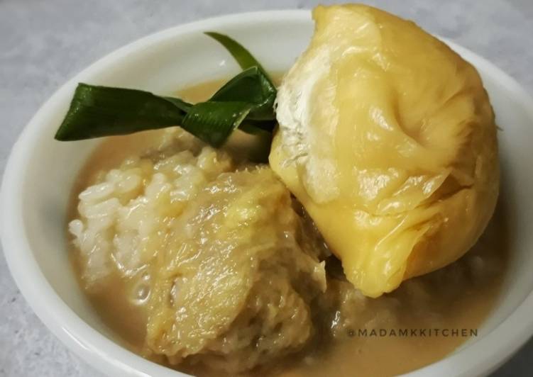Santan durian pulut buat cara Resipi Serawa