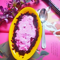 A picture of Makhana Beetroot DahiBhalle.