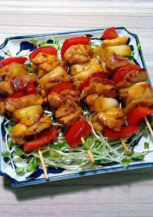Hình của món Gà xiên que.